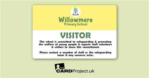 Primary School Visitor Card Yellow Tree